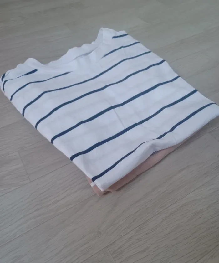 Lot de 2 T-shirt rayé primark en coton taille xs - photo numéro 13