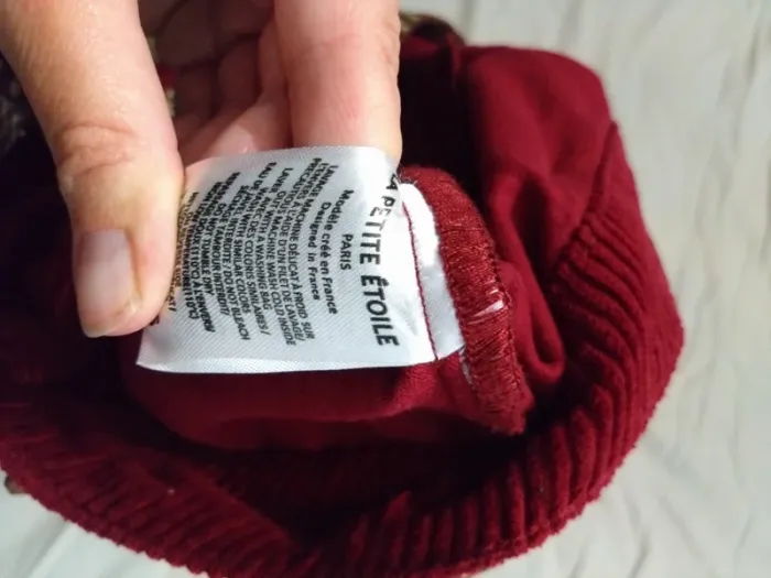 Pantalon La Petite Étoile T36 – velours côtelé bordeaux coton - photo numéro 10