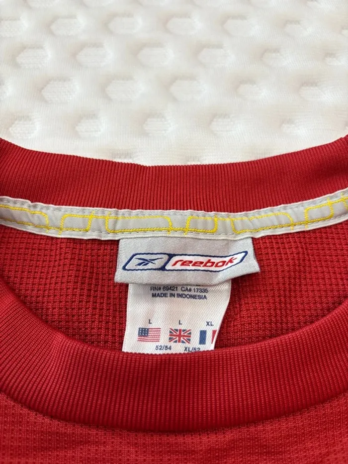 T-shirt pour homme vintage Reebok taille XL rouge bordeaux - photo numéro 3