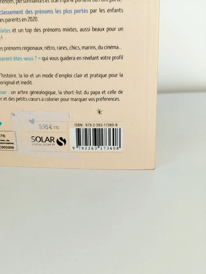 Livre le guide 2021 des prénoms garçons Solar éditions - photo numéro 3