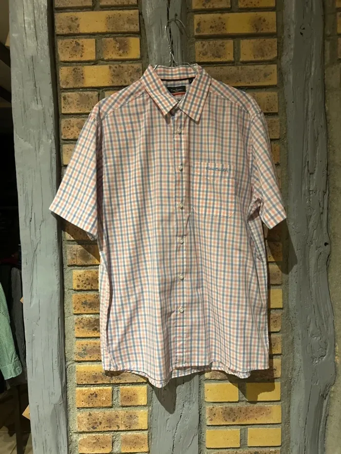 Chemise manches courtes à carreaux homme, Pierre Cardin taille L