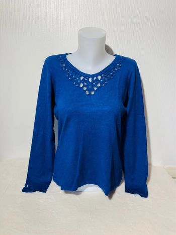 Pull chaud bleu femme Anne Weyburn - Taille 38/40