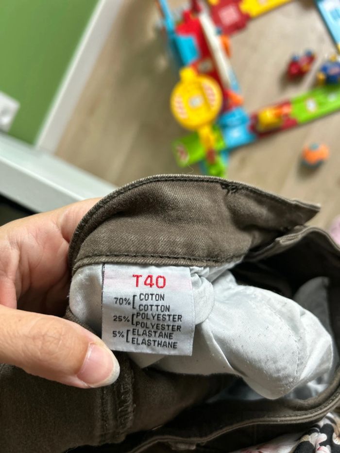 Jean taille haute vert taille 40 - photo numéro 4