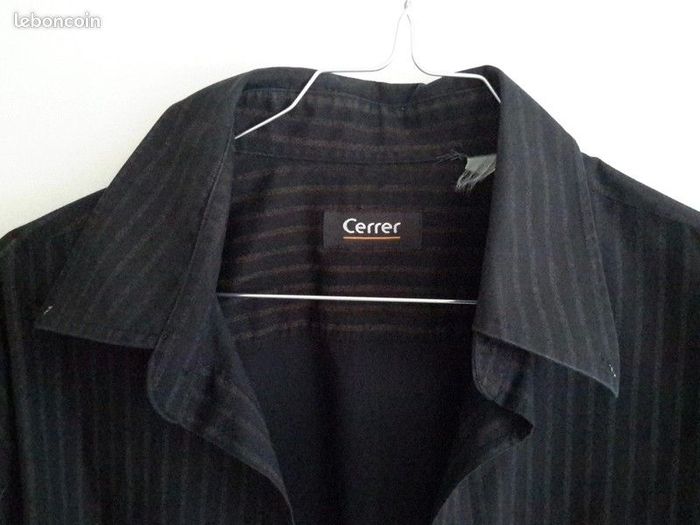 Chemise homme noir/rayures marron Cerrer - T2 - très bon état - photo numéro 3