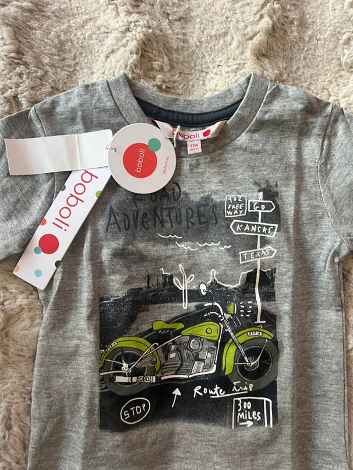 T-shirt longue manche garçon 12 mois en coton - photo numéro 2