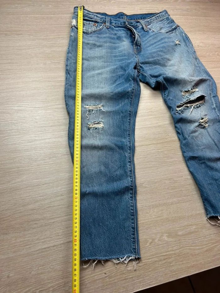 Jean Levi’s 501 CT recoupé et volontairement troué Vintage Effet Destroy W28 L34 - photo numéro 7