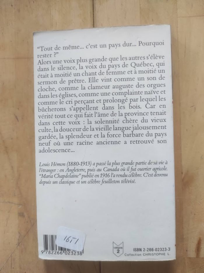 Maria Chapdelaine Louis Hémon Pocket 1988 - photo numéro 3