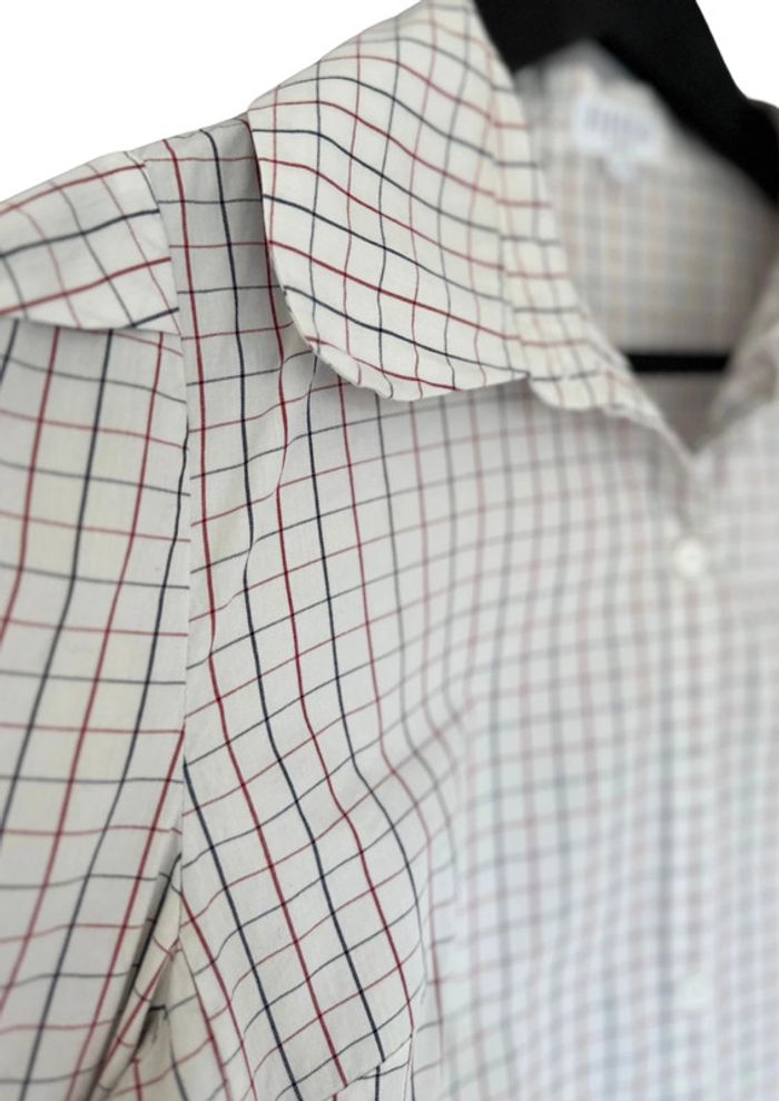Chemise blanche à carreaux 100% coton • White plaid shirt Claudie Pierlot Taille S - photo numéro 4