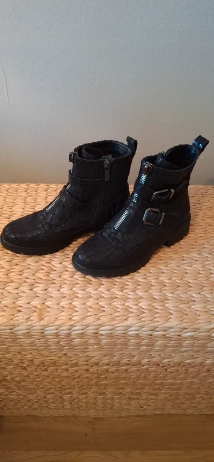 Botines noir cuir tamaris neuves t36 - photo numéro 5