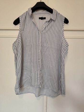Blouse femme blanche avec rayures taille 44