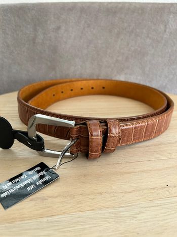 Ceinture en cuir brun tzulle 115 cm