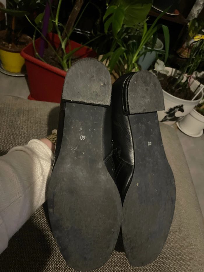 Bottines exclusives en cuir, noir - photo numéro 5