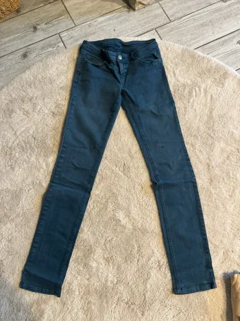 Jean slim taille basse Bonobo bleu canard