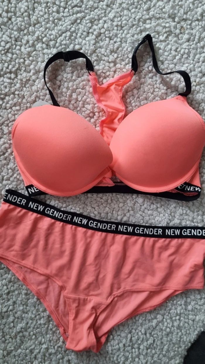 Maillot de bain 2 pièces femme neuf  corail 42 XL - photo numéro 2