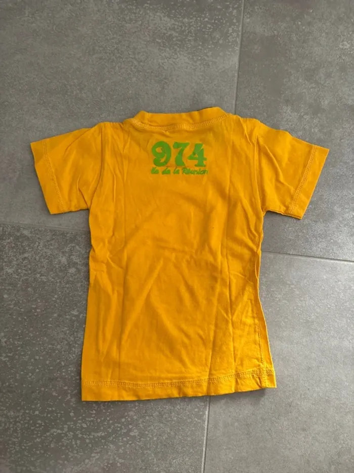 TEE shirt manche courte île de la réunion jaune 12 mois - photo numéro 2