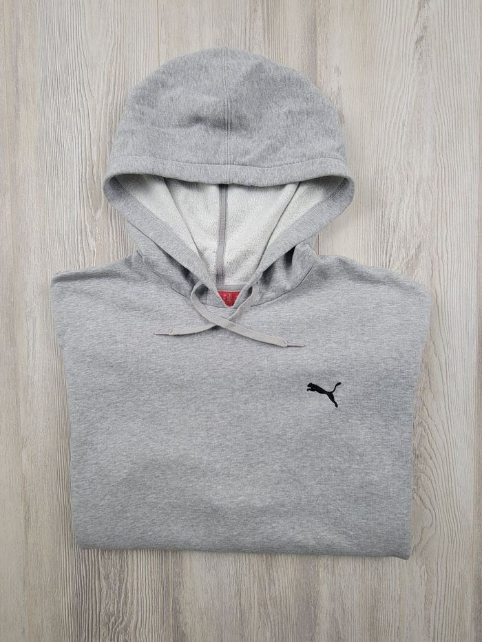 Hoodie Puma gris logo noir – Taille M - photo numéro 1