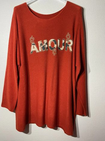 Pull « amour » femme taille unique (44-52)- vivichy - neuf avec étiquette