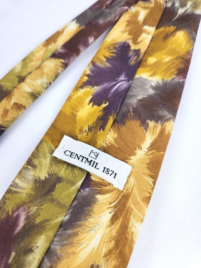 Cravate Vintage Centmil 1871 - Motif Abstrait - Tons Automne - photo numéro 6