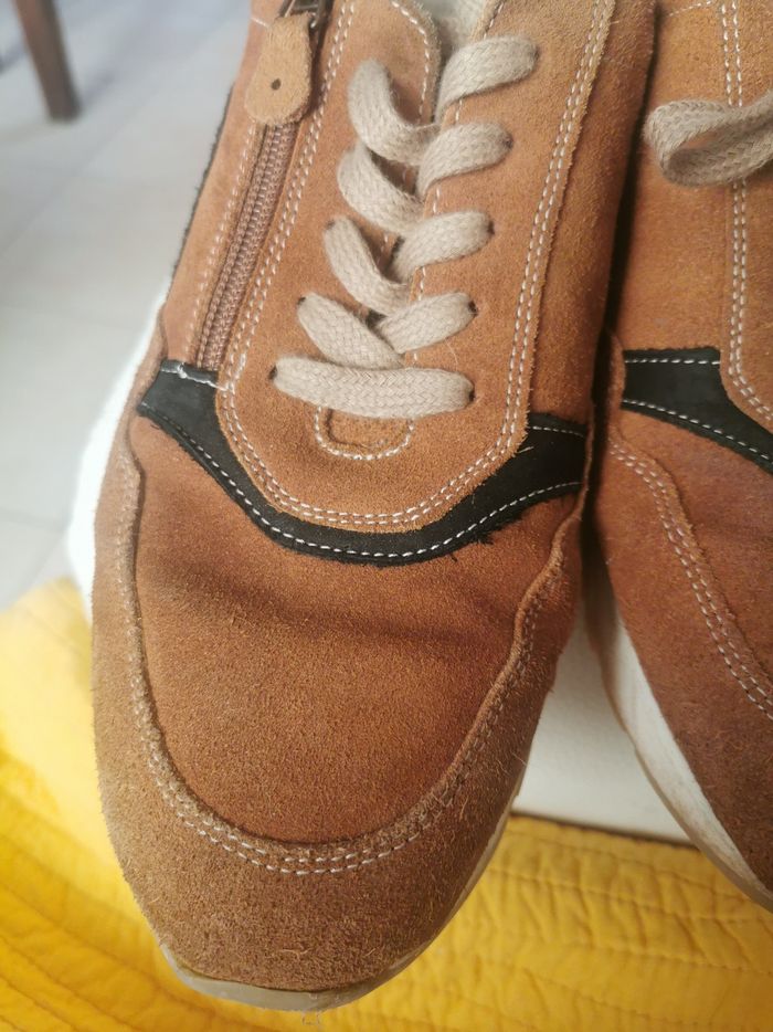 Sneakers croûte de cuir Kiarflex p 41 confort - photo numéro 3