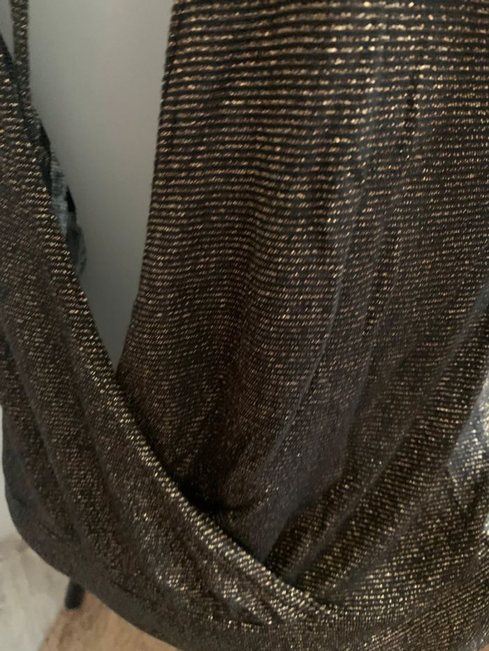 Pull Sister dos nus taille XS-S brillant doré - photo numéro 6