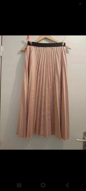 Jupe longue rose et noir