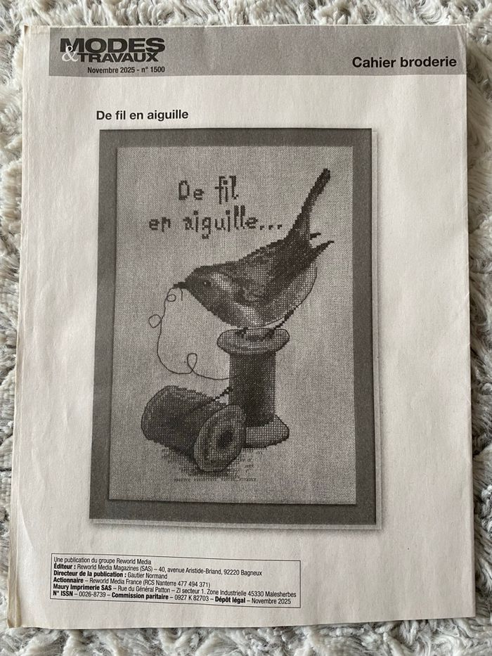 Patron broderie neuf