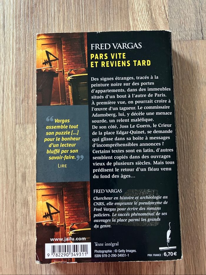 Livre de poche-Fred Vargas-Pars vite et reviens tard - photo numéro 3