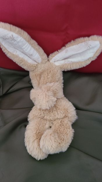 doudou lapin oreilles imprimées