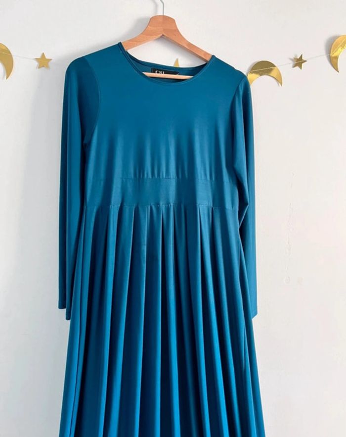 Robe Longue En Bleu Pétrole Taille M/L - photo numéro 10