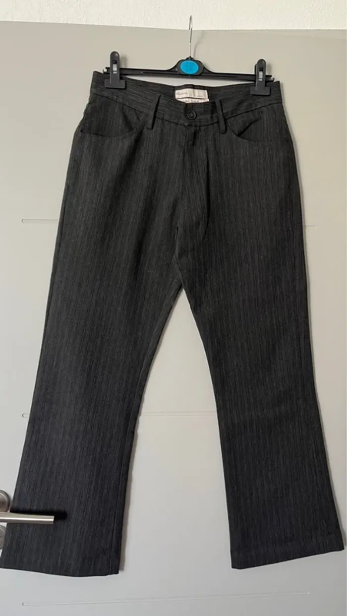 Pantalon firetrap gris/noir rayer