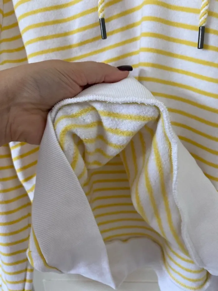 Sweat à capuche marinière jaune Esmara Lidl - photo numéro 4