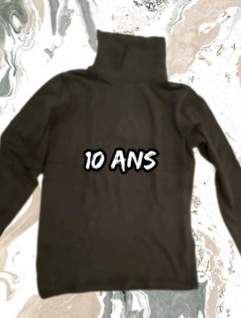 Sous-Pull t'shirt col roulé garçon épais à capuche 10 ans