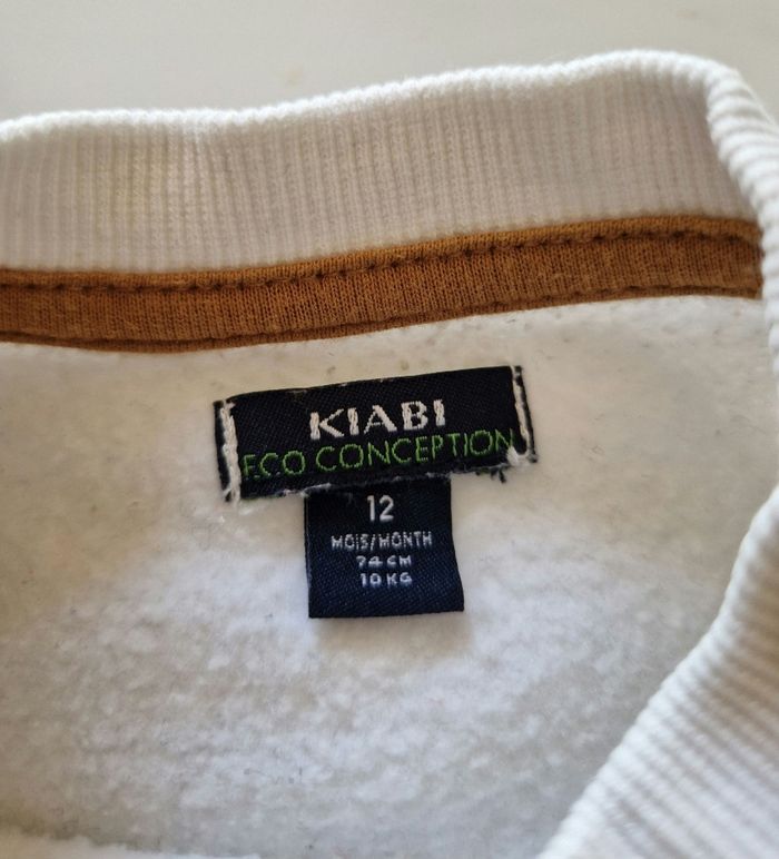 Pull blanc "Charmeur" Kiabi 12 mois - photo numéro 2