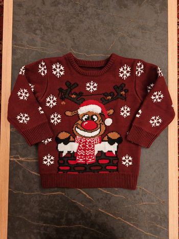 Pull renne de noel Armand Thiery 4/5 ans