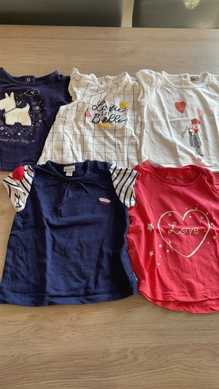Lot de 5 tee shirts en 12 mois
