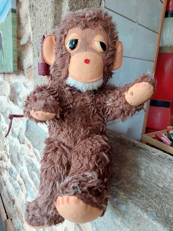 Ancienne grande peluche singe