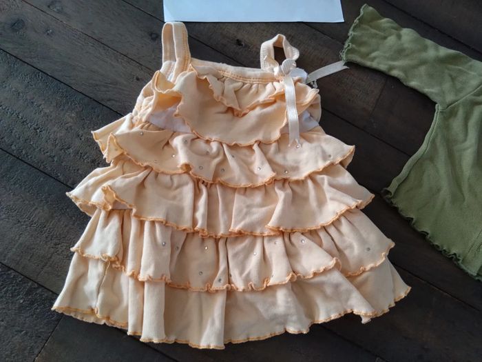 Lot robe été et gilet Vert été bébé fille 1 mois - photo numéro 3