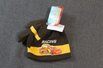 ensemble bonnet gants cars disney marron