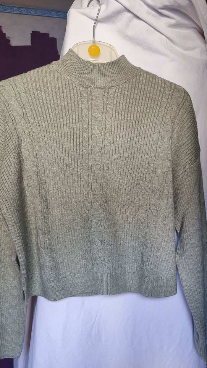Pull vert amande taille XS - photo numéro 3