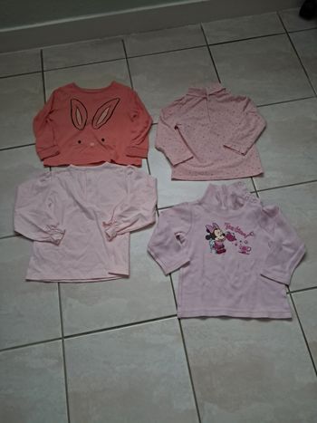 Lot de Tee-shirt fille Lot de quatre Tee-shirt manches longues 