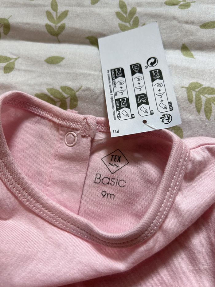 pyjama grenouillère en coton rose 9 mois tex - photo numéro 3