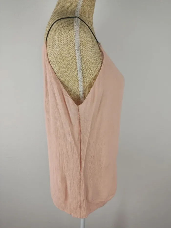 Débardeur rose poudré à bretelles noires taille 42 Cop Copine - photo numéro 3
