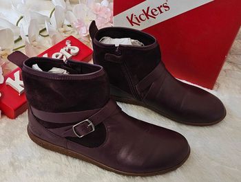 Bottes Bottines Cuir Zip Kickers T36