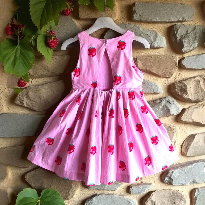 JACADI - ROBE PATINEUSE FILLE MOTIF FRUITS, TOUCHES FLASHIES & DECOUPE DOS 4A