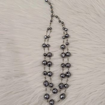 Collier deux ranger perles fantaisie