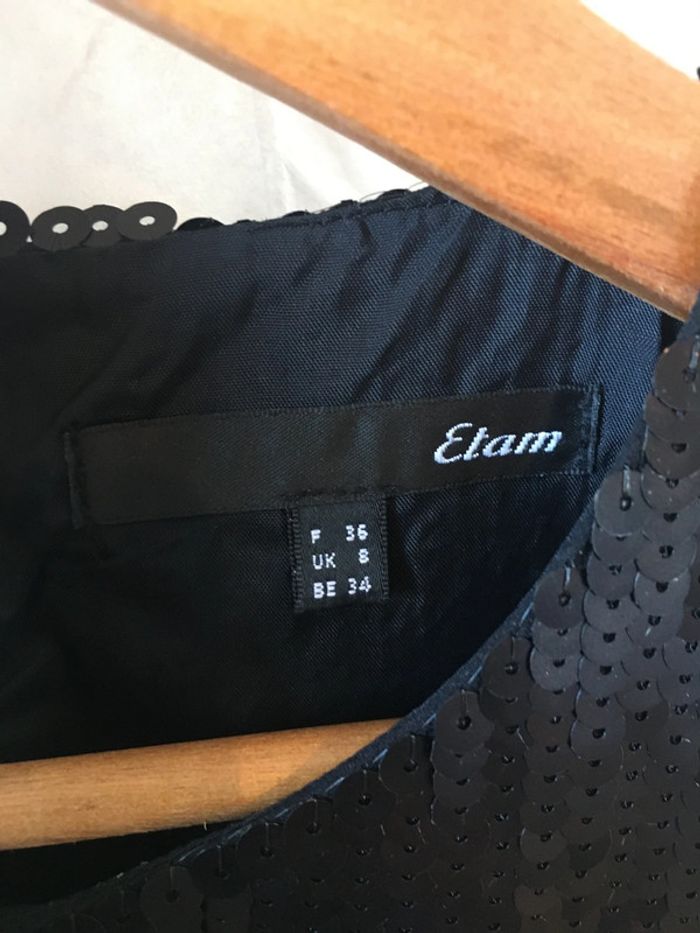 Robe droite noire courte à sequins Etam - photo numéro 3