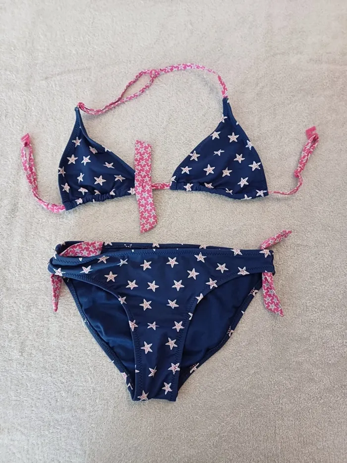Maillot de bain 2 pièces marine Okaïdi (réf perso G-P12)(familleac72)