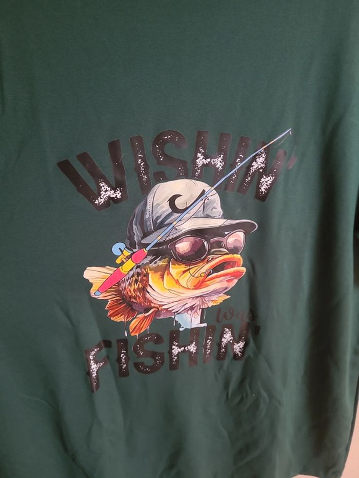 Tee shirt pêche TS vert neuf - photo numéro 2