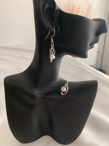 Boucles d’oreilles perle blanche en alliage argenté