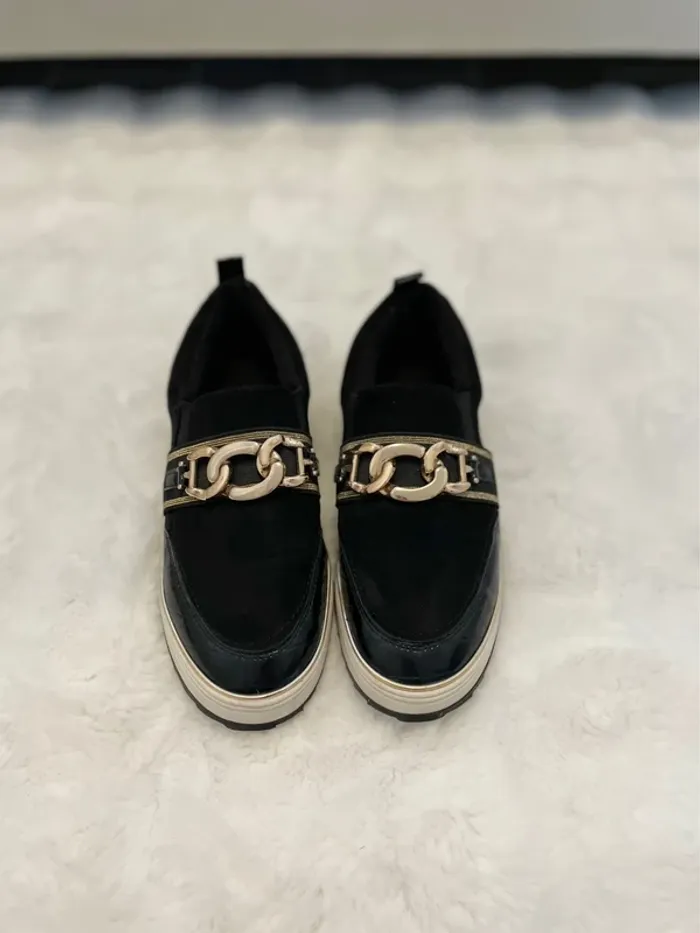 Basket basse /slip on noir et doré 39 - photo numéro 2